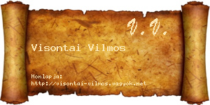 Visontai Vilmos névjegykártya